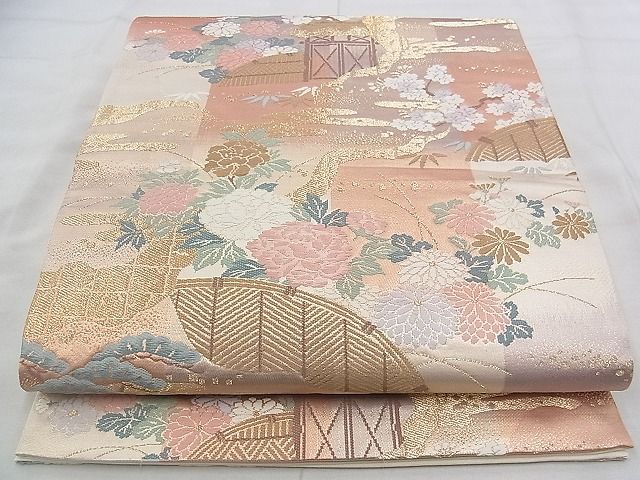 平和屋着物◎六通柄袋帯 唐織 更級錦 金糸 逸品 BAAK0155if