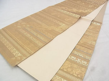 平和屋着物◎六通柄袋帯 道長横段文 金糸 逸品 BAAJ9329if