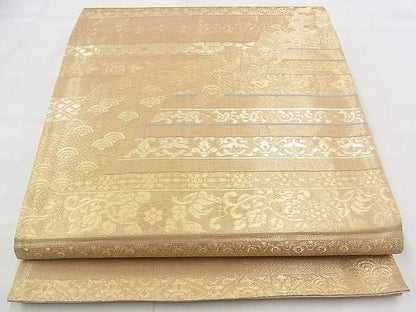 平和屋着物◎六通柄袋帯 道長横段文 金糸 逸品 BAAJ9329if