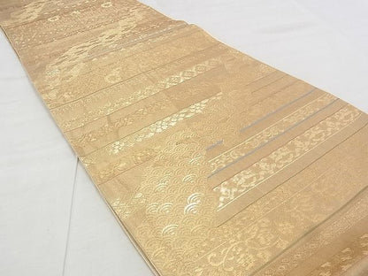 平和屋着物◎六通柄袋帯 道長横段文 金糸 逸品 BAAJ9329if