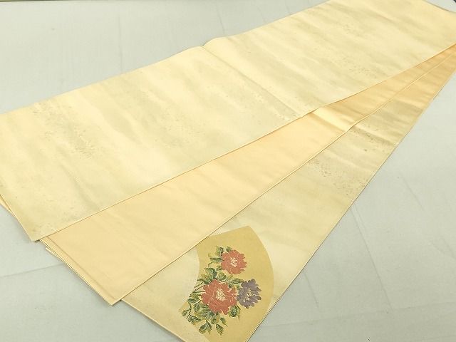 平和屋着物◎六通柄太鼓袋帯 地紙枝花文 金糸 引箔 逸品 DAAI2578ox
