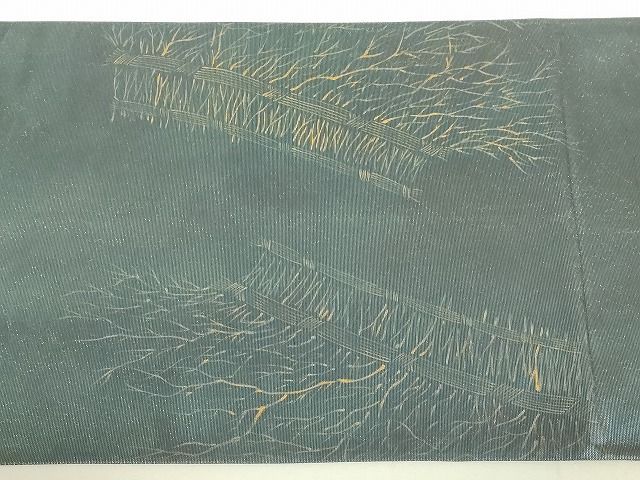 平和屋着物◎六通太鼓柄袋帯　竹垣文　引箔　逸品　DAAI2583ox