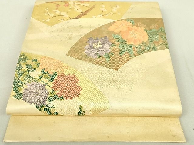 平和屋着物◎六通柄太鼓袋帯 地紙枝花文 金糸 引箔 逸品 DAAI2578ox