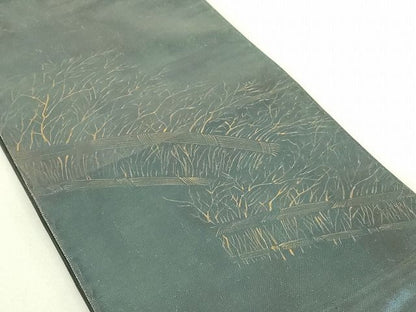 平和屋着物◎六通太鼓柄袋帯　竹垣文　引箔　逸品　DAAI2583ox