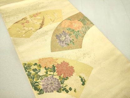 平和屋着物◎六通柄太鼓袋帯 地紙枝花文 金糸 引箔 逸品 DAAI2578ox
