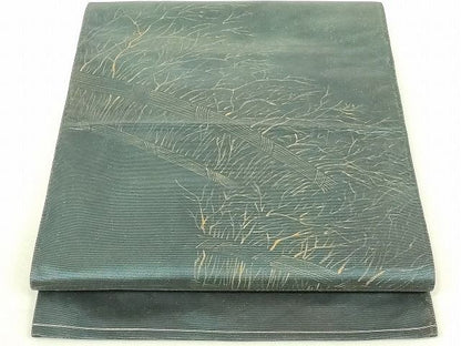 平和屋着物◎六通太鼓柄袋帯　竹垣文　引箔　逸品　DAAI2583ox