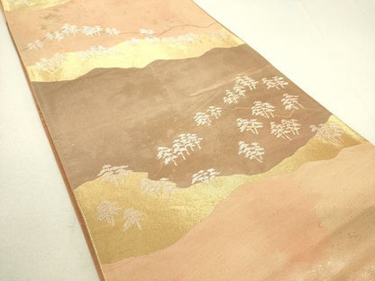 平和屋着物◎六通柄袋帯 風景松文 金銀糸 引箔 逸品 DAAI2571ox