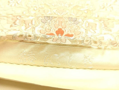 平和屋着物◎六通柄袋帯 立涌花文 綾にしき 金銀糸 正絹 逸品 AAAJ8098Bsa