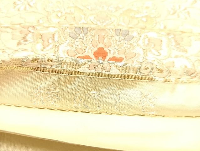 平和屋着物◎六通柄袋帯 立涌花文 綾にしき 金銀糸 正絹 逸品 AAAJ8098Bsa