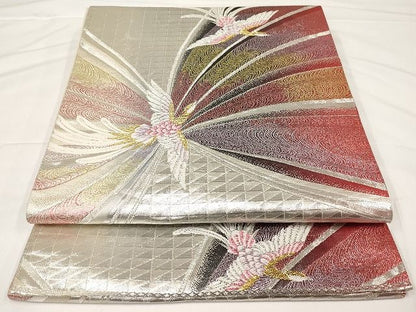 平和屋着物◎六通柄袋帯 鳳凰文 金銀糸 正絹 逸品 AAAL5719Aex