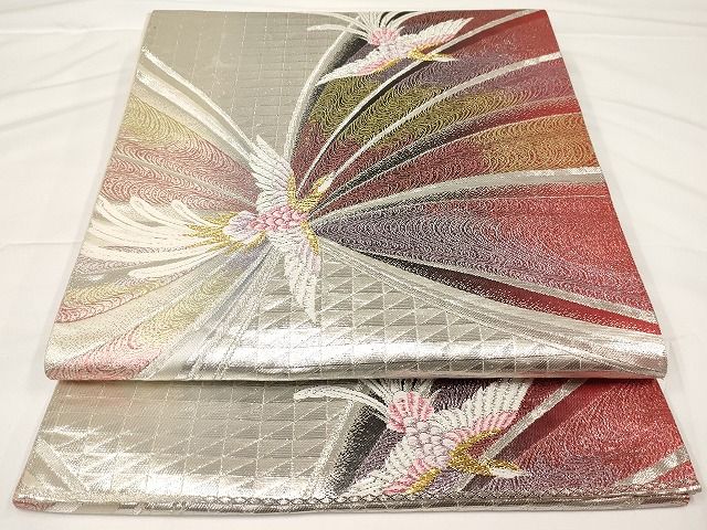 平和屋着物◎六通柄袋帯 鳳凰文 金銀糸 正絹 逸品 AAAL5719Aex