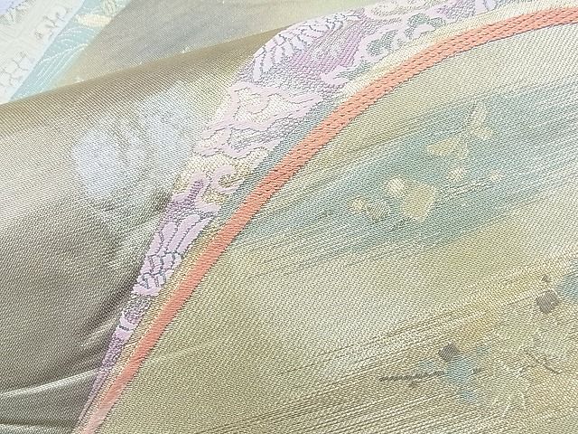 平和屋着物◎六通柄袋帯 唐織 遠山花唐草文 金糸 引箔 逸品 BAAJ8393ns