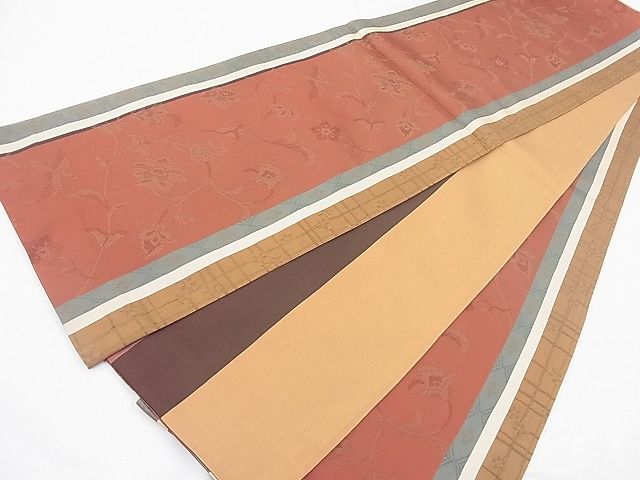 平和屋着物◎全通柄袋帯 ふくれ織 花鳥唐草文 逸品 BAAK5035ns