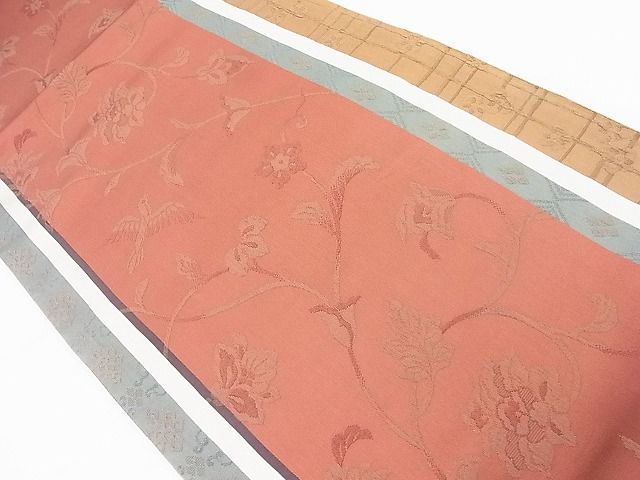 平和屋着物◎全通柄袋帯 ふくれ織 花鳥唐草文 逸品 BAAK5035ns