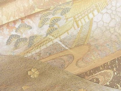 平和屋着物◎六通柄袋帯 近江の春 金糸 引箔 逸品 BAAK5062ns