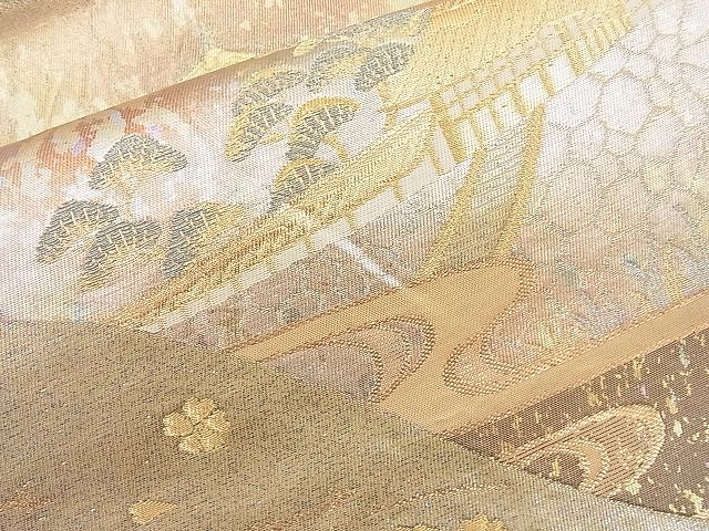 平和屋着物◎六通柄袋帯 近江の春 金糸 引箔 逸品 BAAK5062ns