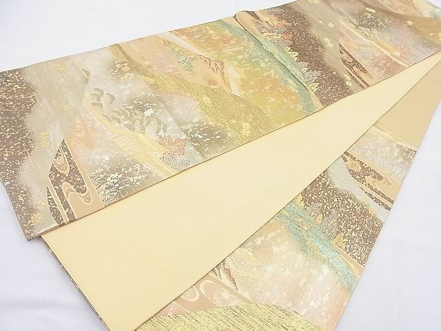 平和屋着物◎六通柄袋帯 近江の春 金糸 引箔 逸品 BAAK5062ns
