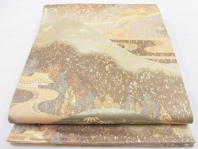 平和屋着物◎六通柄袋帯 近江の春 金糸 引箔 逸品 BAAK5062ns