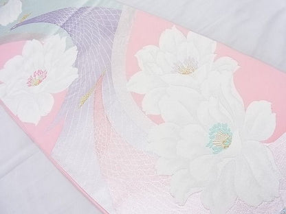 平和屋着物◎六通柄袋帯 唐織 孔雀牡丹文 金銀糸 逸品 BAAK5051ns