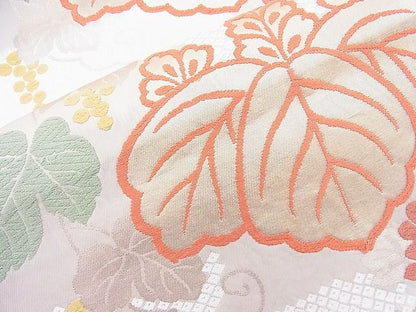 平和屋着物◎六通柄袋帯 しろがね唐織文 金糸 逸品 BAAK5066ns