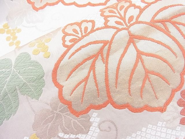 平和屋着物◎六通柄袋帯 しろがね唐織文 金糸 逸品 BAAK5066ns