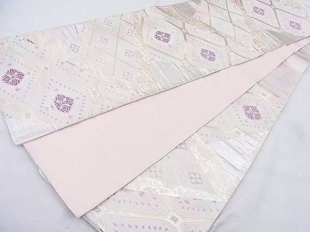 平和屋着物◎六通柄袋帯 唐織 切嵌蜀光花菱文 たけうちオリジナル 金銀糸 逸品 BAAK5078ns