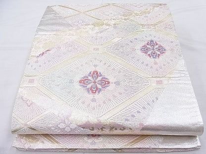 平和屋着物◎六通柄袋帯 唐織 切嵌蜀光花菱文 たけうちオリジナル 金銀糸 逸品 BAAK5078ns