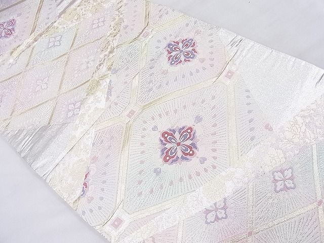 平和屋着物◎六通柄袋帯 唐織 切嵌蜀光花菱文 たけうちオリジナル 金銀糸 逸品 BAAK5078ns