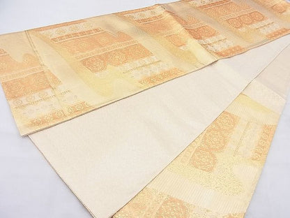 平和屋着物◎佐賀錦 六通柄袋帯 正倉院流水文様 金糸 逸品 BAAK5102ns