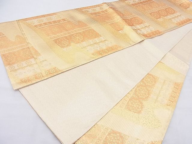 平和屋着物◎佐賀錦 六通柄袋帯 正倉院流水文様 金糸 逸品 BAAK5102ns