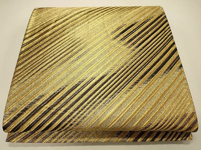 平和屋着物◎六通柄袋帯 斜線文 金糸 逸品 CAAH5624qe