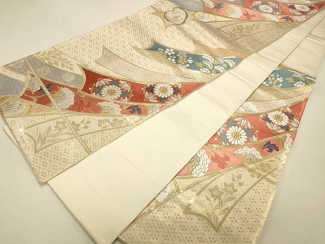 平和屋着物◎六通柄袋帯 熨斗草花文 金銀糸 逸品 CAAH5626qe