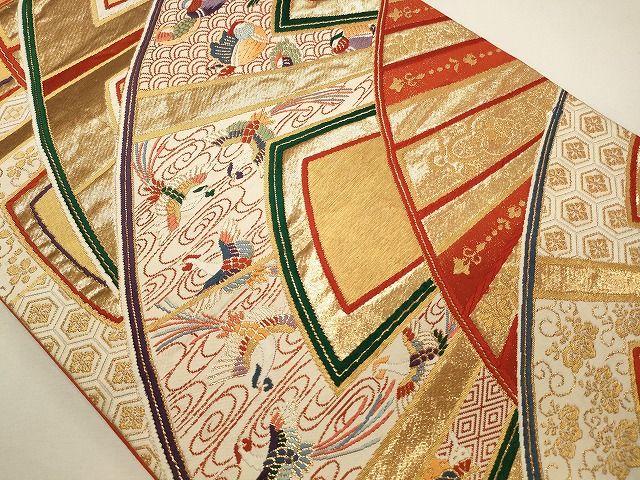平和屋着物◎六通柄袋帯 流水花鳥文 金糸 逸品 CAAH5616qe