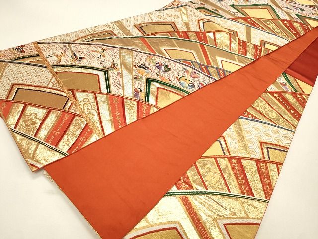 平和屋着物◎六通柄袋帯 流水花鳥文 金糸 逸品 CAAH5616qe