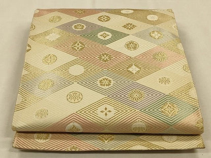 平和屋着物◎六通柄袋帯 菱花丸文 金糸 逸品 CAAH5602qe