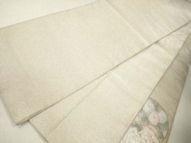 平和屋着物■太鼓柄袋帯 綴れ 天井花丸文 金銀彩 逸品 CAAG3061eg