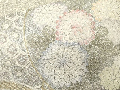 平和屋着物■太鼓柄袋帯 綴れ 天井花丸文 金銀彩 逸品 CAAG3061eg
