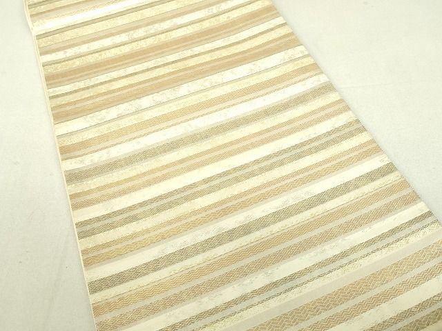 平和屋着物■六通柄袋帯 横段文 金糸 逸品 DAAH6385sf
