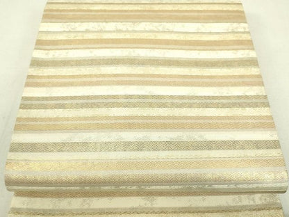 平和屋着物■六通柄袋帯 横段文 金糸 逸品 DAAH6385sf