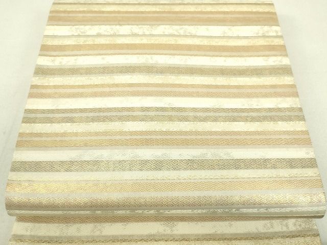 平和屋着物■六通柄袋帯 横段文 金糸 逸品 DAAH6385sf