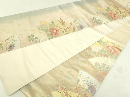平和屋着物■六通柄袋帯 唐織 地紙草花文 金糸 引箔 逸品 DAAH6405sf