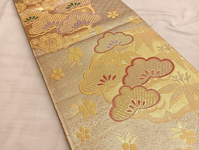 平和屋着物◎佐賀錦 六通柄袋帯 錦華 金糸 逸品 BAAJ1494du