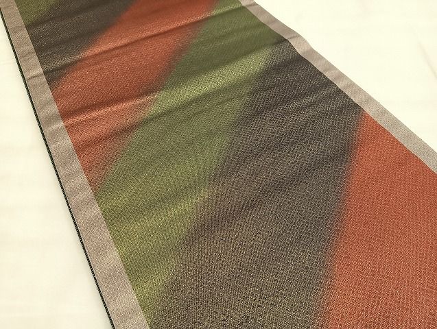 平和屋着物◎全通柄袋帯 斜線文 金糸 逸品 BAAJ1492du