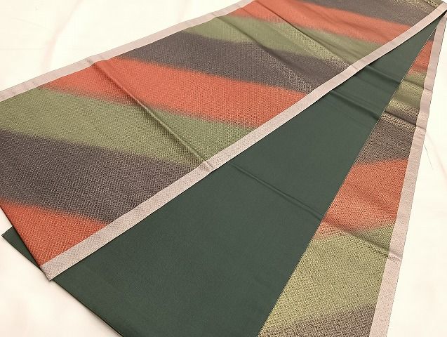 平和屋着物◎全通柄袋帯 斜線文 金糸 逸品 BAAJ1492du