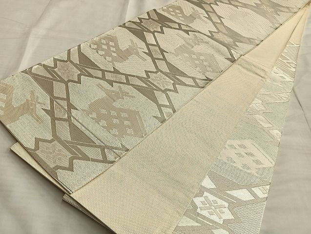 平和屋着物◎六通柄袋帯 有栖川文様 銀糸 逸品 BAAJ2615du