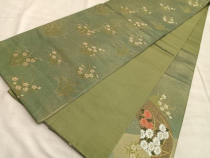 平和屋着物◎太鼓柄袋帯 唐織 秋栄 金糸 引箔 逸品 BAAJ1498du