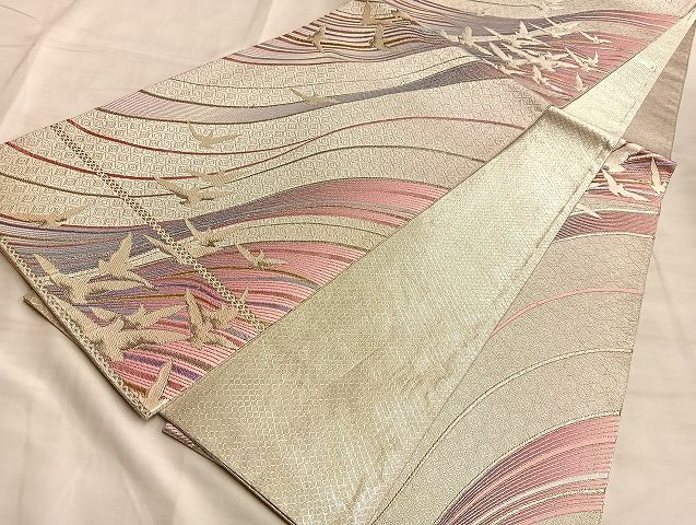 平和屋着物◎佐賀錦 六通柄袋帯 飛鳥文 金銀糸 逸品 BAAJ9917du