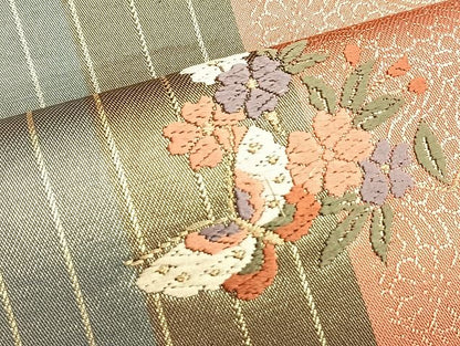 平和屋着物◎六通柄袋帯 唐織 草花間道 金銀糸 逸品 BAAJ9927du