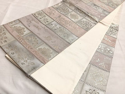 平和屋着物◎六通柄袋帯 唐織 鳳凰格天井花唐草文 金銀糸 逸品 BAAJ9937du