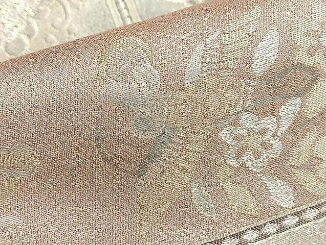 平和屋着物◎六通柄袋帯 唐織 鳳凰格天井花唐草文 金銀糸 逸品 BAAJ9937du